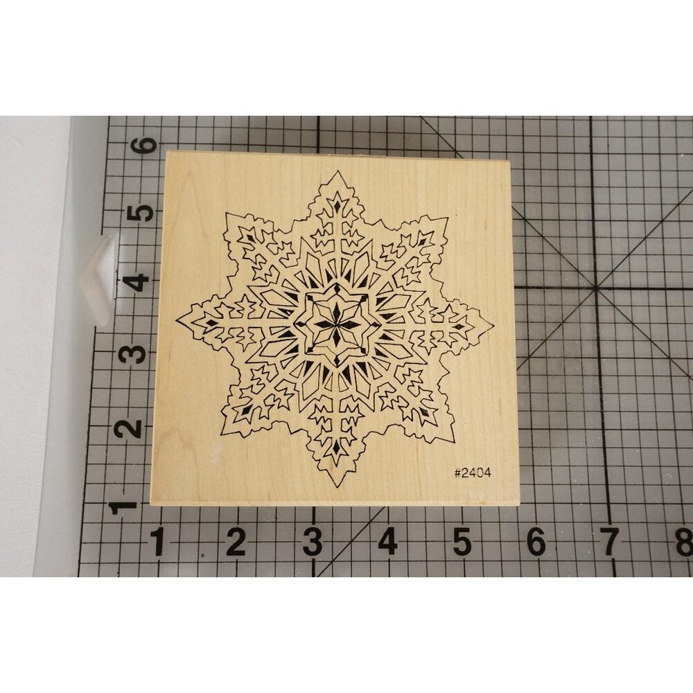 Large Snowflake #2 2404 COMOTION Rubber Stamp Winter Theme Vintage